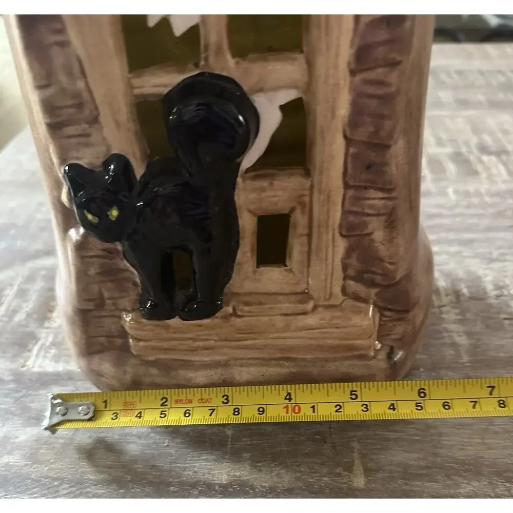 Yozie Mold HALLOWEEN HAUNTED HOUSE Ceramic VINTAGE Black Cat Bat Witch